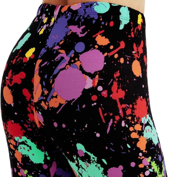 Women's Neon 80s Splash Printed Stretchy Soft Leggings for Workout & Casual - Picture 6 of 6